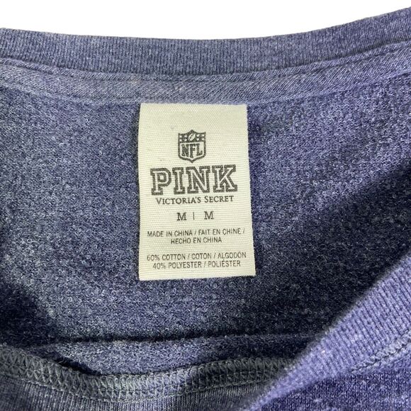 VTG Pink Victoria Secret NFL Houston Texans Women Size M Navy Long Sleeve Shirt - Picture 5 of 9